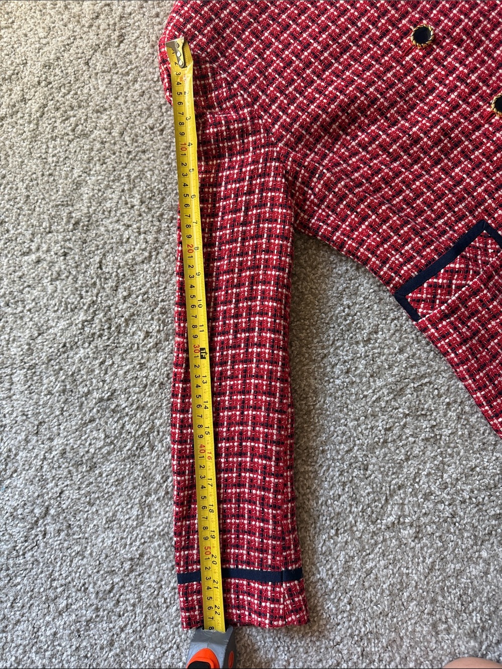 Casual Corner Red Tweed Old Money Jacket Chanel Style Size 4 - Picture 4 of 6